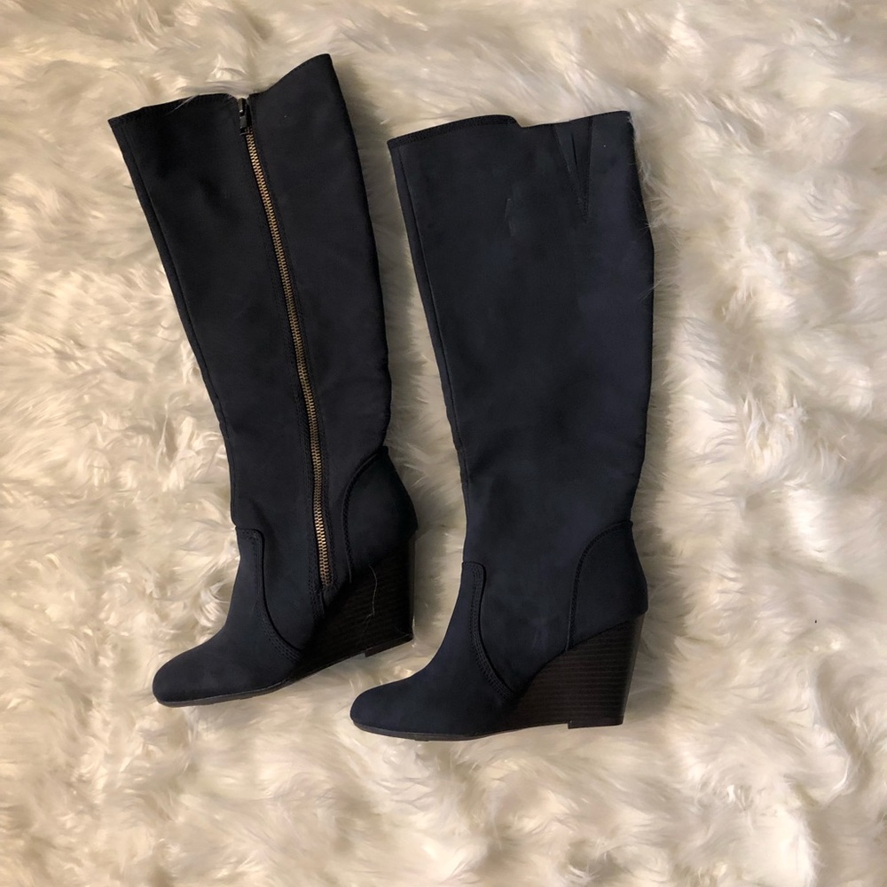 Navy Blue Fergalicious Boots
